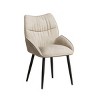 SEVOBAL Dining Chairs Set of 2 Luxury Velvet Chairs with High Rebound Cushion and Stable Metal Frame for Home, Beige, 22.4"*20.47"*32.6" - 2 of 4