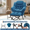 Lazy Chair with Folding Ottoman,Modern Large Accent Lounge Armchair with Side Pocket,Comfy Leisure Sofa Reading Chair,for Bedroom - 3 of 4