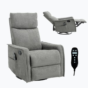 TIRAMISUBEST 3-Mode Fabric Heated Massage Manual Recliner Swivel Rocker Reclines Up to 155 Degrees and Features 8 Vibration Nodes - 1 of 4