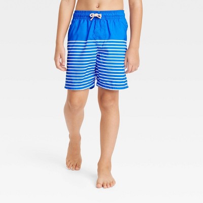 Boys' Striped Swim Trunks - Cat & Jack™ Blue, image 1 of 5 slides