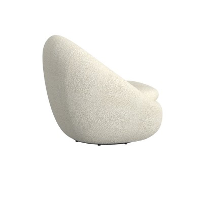 Round Swivel Chair White Faux Shearling Homepop Target