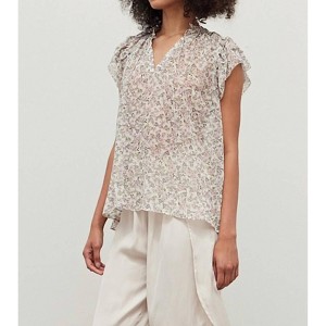 Gender Neutral Fleur Chiffon Ruffle Blouse - GRADE & GATHER - 1 of 4