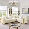 Luxury 106" Velvet L-Shaped Chesterfield Sectional Sofa with Gold Steel Accents, Tufted Design & 5 Pillows, for Living Room, Easy Assembly - 2 of 4