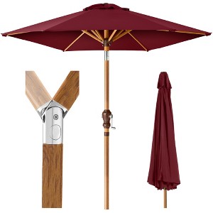 Best Choice Products 10ft Outdoor Woodgrain Pattern Steel Market Patio Umbrella w/ Crank, Tilt - 1 of 4