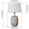 POWLIG 22-in Black White LED Ceramic Table Lamp with Linen Shade for Living Room,Bedroom - 4 of 4