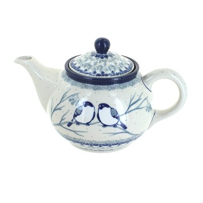 Blue Rose Polish Pottery Bluebird Small Teapot