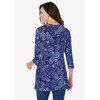 Woman Within Women's Plus Size Perfect Printed Three-Quarter Sleeve Crewneck Tunic - 3 of 4