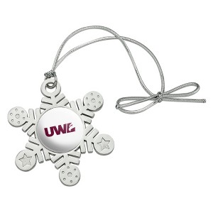 University of Wisconsin - La Crosse University Secondary Logo Metal Snowflake Christmas Tree Holiday Ornament - 1 of 3