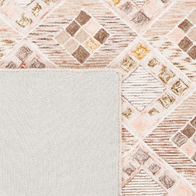Soho 8' x 10' Pink and Taupe Hand-Tufted Wool Area Rug