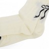 Alilang Women's 2-Pack Bow Pattern Crew Socks with Scalloped Trim and Contrast Details - White - 3 of 4