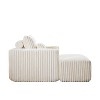 62.5-Inch Corduroy Sofa Lounger with Detachable Footrest - Ready to Use, Plush Sleeper Chair for Indoor Living & Bedroom - 3 of 4