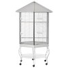 Hexagon Flight Bird Cage with Roof Large Portable Aviary on Wheels with Storage Shelf and Pull Out Tray for Parrots - LAOTIES - 3 of 4