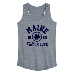 Women's - Instant Message - Maine 1820 Fall in Love Graphic Racerback Tank - 1 of 4