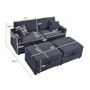 Convertible Sectional Sofas Corduroy Loveseat Sofa with Double Storage Ottomans, Adjustable Armrest Table with USB Port, Super Soft Chaise Lounge - 4 of 4