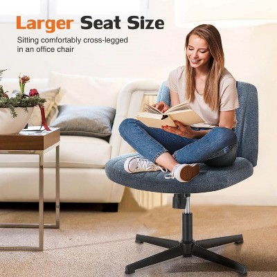 Armless Office Task Chair, Cross Legged Chair, Pipersong Meditation Chair, Armless Swivel Home Office Chair, Adjustable Wide Seat Chair-The Pop Home