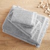 Vynxaria Light Gray Cotton Dobby Slub 6 Piece Towel Set - 3 of 4