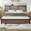 Accent Bed Frame Modern Wood Grain Headboard with Underbed Storage for Bedroom King Size - 3irtyhousy - 2 of 4