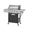 Okak Stainless Steel Propane Grill with 3/4 Burners, Bbq Grill with Side Burner and 2 Cabinet Doors, Outdoor Grill for BBQ, Camping - 2 of 4