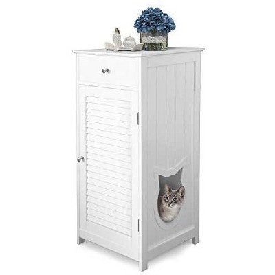 Penn-Plax Contemporary Cat Litter Enclosure Shutter Style Door - White