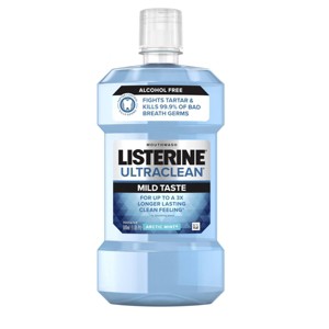 Listerine Ultraclean Zero Alcohol Tartar Control Mouthwash Arctic Mint - 500ml - 1 of 4