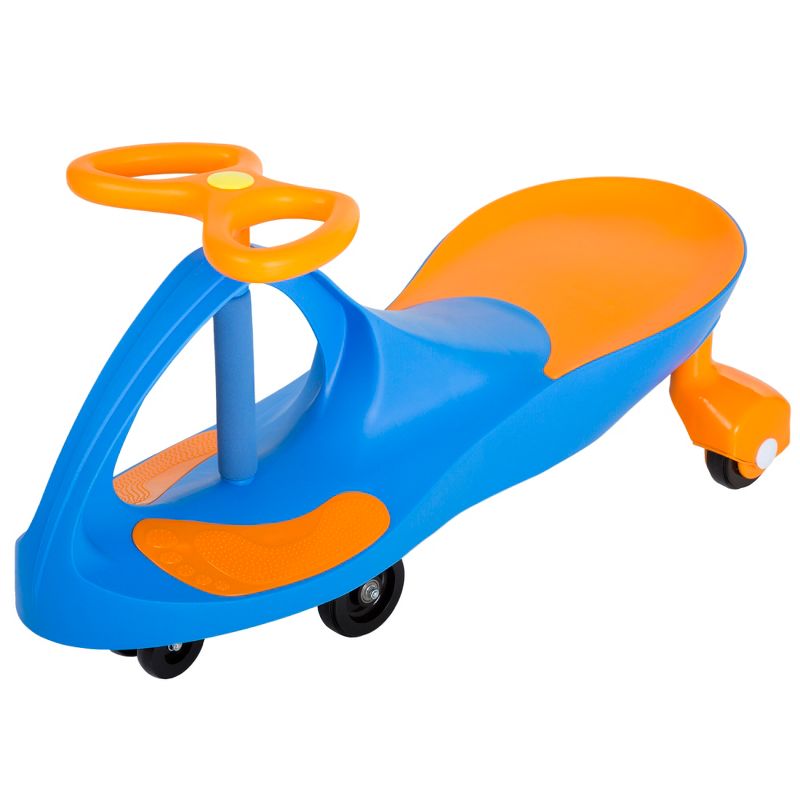Toy Time Kids' Wiggle Car Ride On Toy – No Batteries, Gears or Pedals – Twist, Swivel, Go – Blue and Orange, 3 of 9
