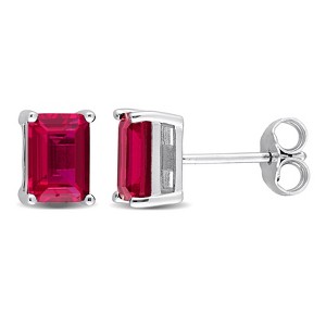 EVERLY JEWELRY | Stud Earrings with Gemstone in Sterling Silver – Multiple Stone Options - 1 of 4