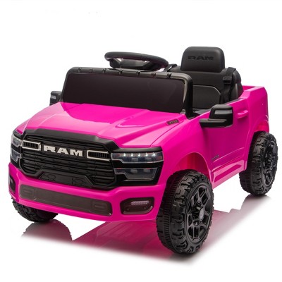Lomsoe Licensed Dodge RAM 3500 12V Kids Ride On Truck,W/ Remote Control,2WD & Rear Shock Suspension,LED Headlights &Low Battery Alarm,3-speed