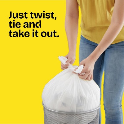 Glad Small Trash Bags 4gal Twist Tie Value Pack - White - 60ct
