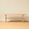 CAVINAS 2-Tier Oak Solid Wood Coffee Table with Storage Shelf,Simple Rectangular Tea Table,Center Table for Living Room,39" - 2 of 4