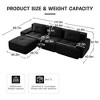 PexFix Modern L-Shaped Modular Sectional Sofa for Living Room Corduroy Fabric 3-Seater Couch with Deep Seat and Movable Ottoman Anti-slip - 3 of 4