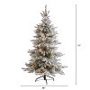 Nearly Natural 6-ft Flocked West Virginia Spruce Artificial Christmas Tree with 300 Clear Lights and 850 Bendable Branches - 2 of 4