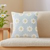 REGALWOVEN Velvet Daisy Embroider Flowers Pattern Cushion Covers18 x 18 Inch Set of 2 - 2 of 4