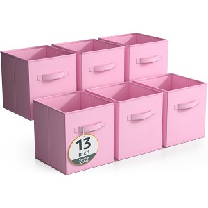 Sorbus 6 Pack 13 Inch Foldable Storage Cubes with Handles- for Organizing Home, Shelves, Nursery, Playroom, Closet and More - 1 of 4