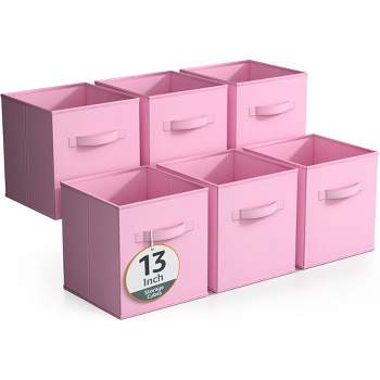 Sorbus 6 Pack 13 Inch Foldable Storage Cubes with Handles- for Organizing Home, Shelves, Nursery, Playroom, Closet and More