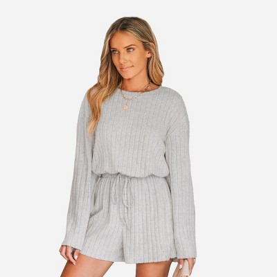 Plus Size Drawstring Waist Romper with Pockets