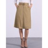 INSPIRE CHIC Women's High Waist Elastic Back A-Line Belted Corduroy Midi Skirt with Pockets - 2 of 4
