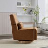 Hrinhom Swivel Armchair,Modern Faux Leather Upholstered Accent Chair with Wood Armrests - 2 of 4