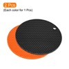 Unique Bargains Heat Resistant Non-slip Flexible Durable Trivet Mat Orange, Black 2 Pcs 7.08" x 7.08" x 0.24" - 3 of 3