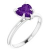 Pompeii3 7mm Amethyst Women's Heart Ring in 14k Gold 7mm Tall - 2 of 4