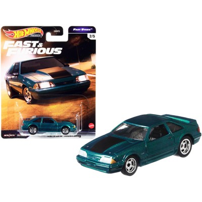 1992 Ford Mustang 5.0 Green Metallic with Black Stripe "Fast & Furious" Diecast Model Car by Hot Wheels