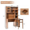 L Shaped Computer Desk With Hutch, Office Desk with 90 Degree Rotating Desktop, Corner Gaming Desk with Storage, Writing Table for Home Office - 3 of 4
