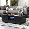 ORRD Modern Glossy LED Coffee Table with Storage, 16-Color Lighting, Rectangle Center Table for Living Room - 2 of 4