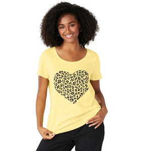 ellos Plus Size Love Graphic Tee - 1 of 3