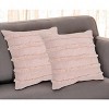 Set of Two  Ribbed Cotton Throw Pillow With Fringe - 2 of 4