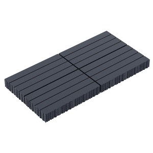 Chic Crate 24Pcs 12"x24" Interlocking Plastic Deck Tiles – Dark Gray, Waterproof - 1 of 4