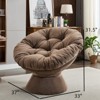 FONTOI Oversized Swivel Accent Chair, Swivel Barrel Chair, Upholstered Wingback Chair for Bedroom Living Room, Brown, 33"*31.5"*37" - 3 of 4