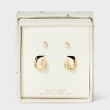 14K Gold Dipped Cubic Zirconia Gem Huggie Hoop and Stud Earring Set 2pc - A New Day™ Gold - 2 of 3