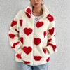 Women's Button Down Cardigan Cute Heart Print V Neck Soft Cardigan Sweater Coat - 4 of 4