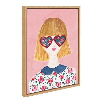 Rose Glasses Motivational Canvas Print with Natural Frame