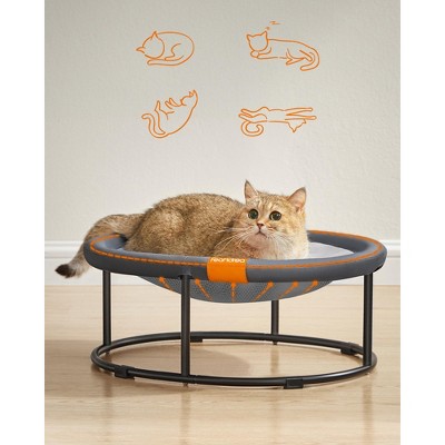 Gray Elevated Steel and Mesh Cat Hammock Bed